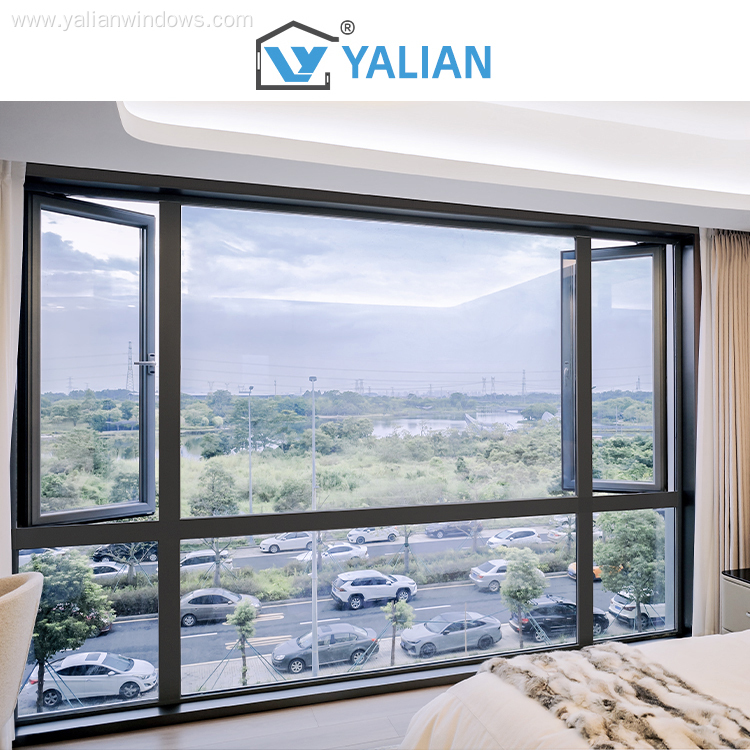 French Aluminum Casement Windows Double Glazing