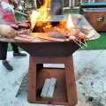 Outdoor Living Corten Steel Fire Pit BBQ Grill