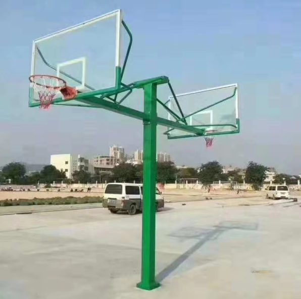Petrel style fixed single-arm basketball hoops