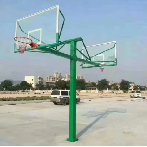 Petrel style fixed single-arm basketball hoops