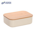 Multipurpose Plastic Food Storage Container With Bamboo Lid