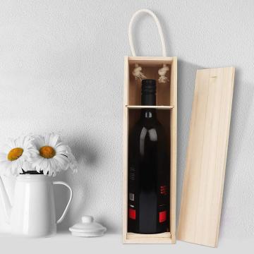 Wooden Wine 2 Pack Box With Rope Handle