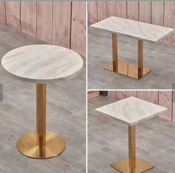 round gold stainless steel table base