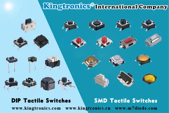Kingtronics DIP and SMD Tactile (Tact) Switches