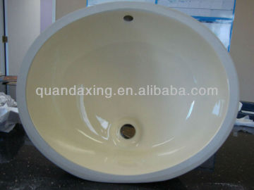 Undermount Ceramic Sink for Vanity,Biscuit Bathroom Wash Basin