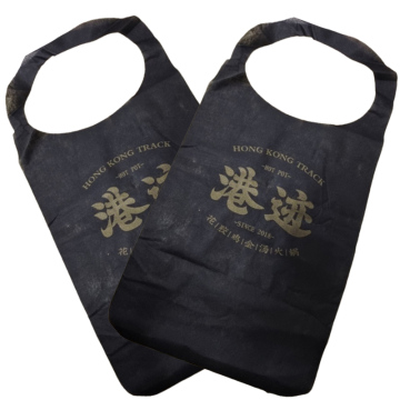 Black Adult Non-Woven Bibs with Custom Lobster Crab Print for Restaurants