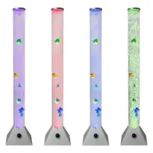 Acuario de burbujas de fantasía LED vibrante con coloridos efectos de peces y luz