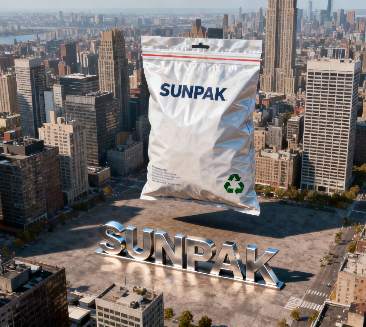 Biodegradable bags on the ground