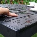 Outdoor Furniture Aluminum Frame Black Glass Tabletop