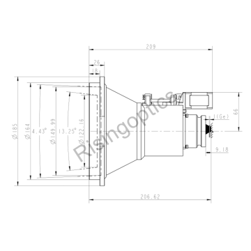 FL 60/180MM F0.9/1.2 Long Wave 8-14UM Stepper Motor IR Optical Lens