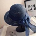 Summer ladies bow soft straw hat