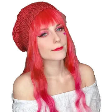 Cosplay wig long Loose Body Wave red pink hair with neat Bang Natural Fluffy Wavy Non lace Synthetic hair Wigs for black women
