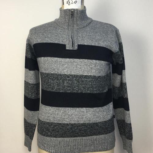 メンズ4色の縞模様のセーター