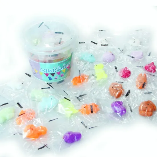 24 Pcs Stress Relief Mini Cute Kawaii TPR Soft Mochi Squeeze Animals