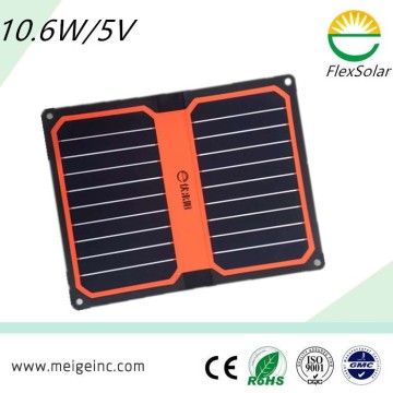 10.6W USB solar power cell phone charger for Smart Phone/Ipad/Power Bank
