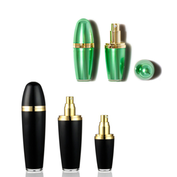 Black & Green Double Wall PMMA Bullet-Shaped Lotion Treatment Bottle