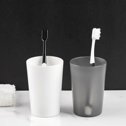 Simple Frosted Plastic Couple Cup for Brushing Drinking and Mouthwash