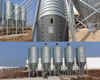 Galvanized feed bins or feed tower for pig farm project grain storage silo price pig feeding equipment