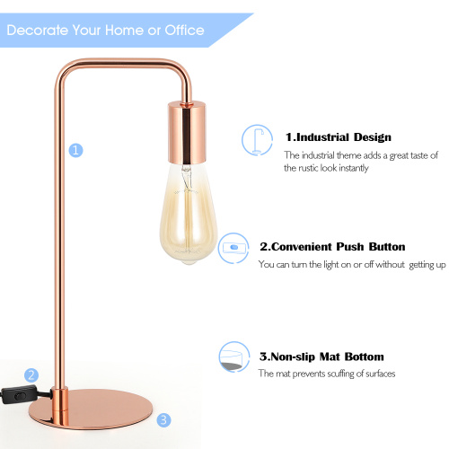 Small Rose Gold Metal Desk Lamp Suit