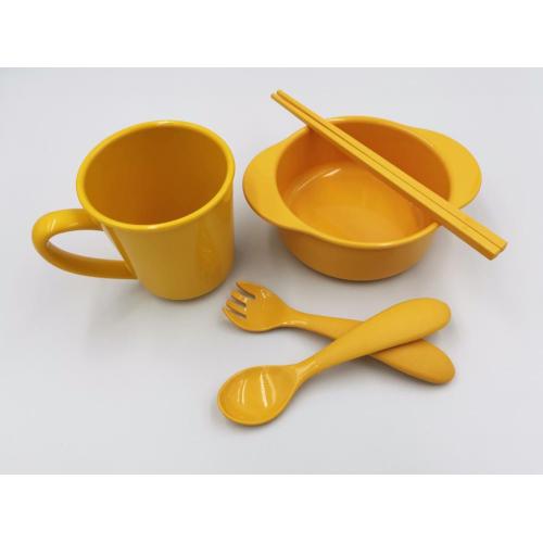 Compostable CornstrachTraining 5 Pieces Tableware Set