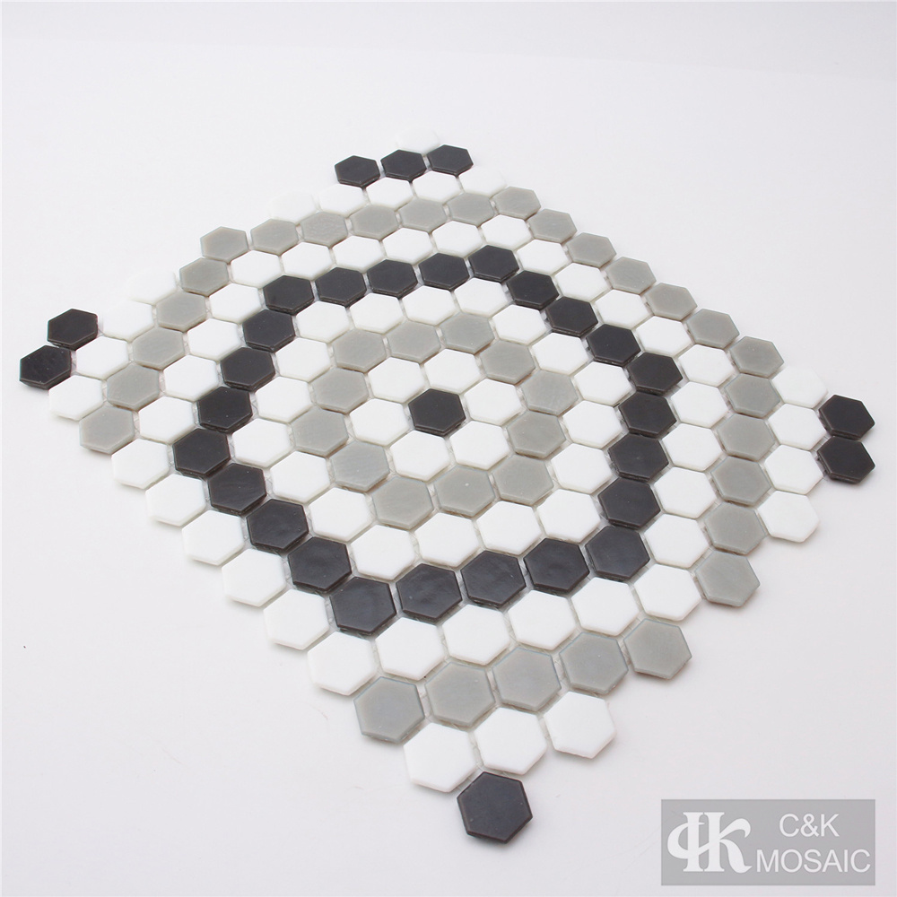 Three-dimensional glass mosaic tiles