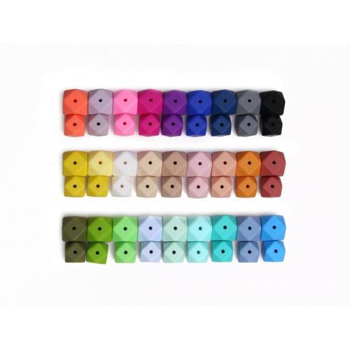 Mini 14mm Bulk Hexagon Silicone Teething Beads