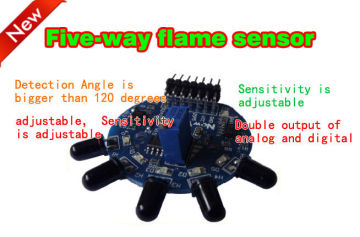 Flame Sensor , Five Ways Flame Sensor Arduino Module For Rc Car / Robotics