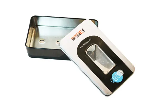 Window Tin Box for Packing USB, Electronic Products Packing Tin