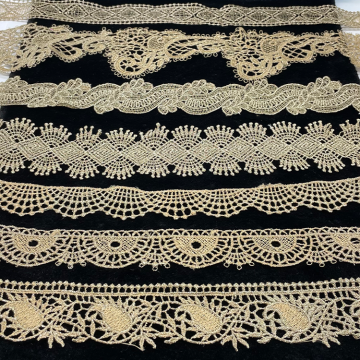 Recyclable High-Quality Luxury Water-Soluble Lace Border Trim Polyester Fabric