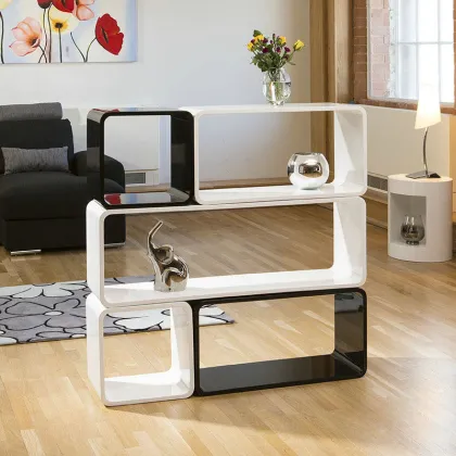 Modern white wooden display cube