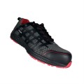 Space Black Red Sandwich Mesh Safety Shoes