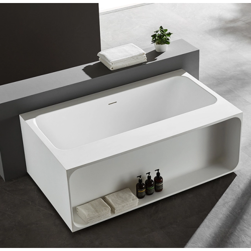 Square Shaped Bathtub Acrylic Freestanding Indoor White Soaking Portable Bathtub