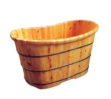 Wholesale High Quality Teak Round Wooden Bathtub for Outdoor Use