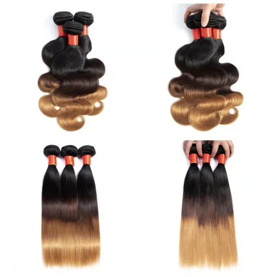 Factory Large Stock 1B 4 27 Color Bundle Straight Hair Weave Brazilian Hair Body Wave Cuticle Aligned Human Hair