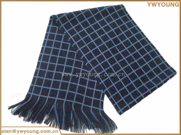 2017 Warm woven new style Blue plaid men custom scarf