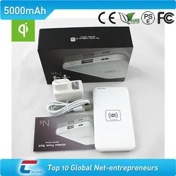 5000mah CE ROHS FCC wireless rechargeable mobile phone battery charger