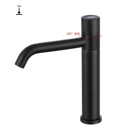 360-rotating above counter basin Button Handle basin faucet