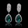 Green Crystal Rhinestone Dangles Earrings Jewelry