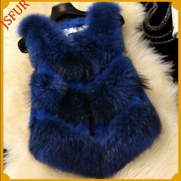 Top quality luxury hot sale lady waistcoat real fox fur vest