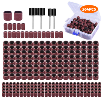 Professional 264pcs Sanding Band Kit for Nail Drill, Rotary Tools, and Die Grinders