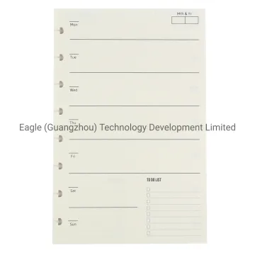 Weekly Planner Refills for Discbound Notebook