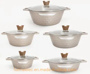 10 Pieces Cookware Set Casserole Granite Set Aluminum Pot Set Maifan Stone Casserole