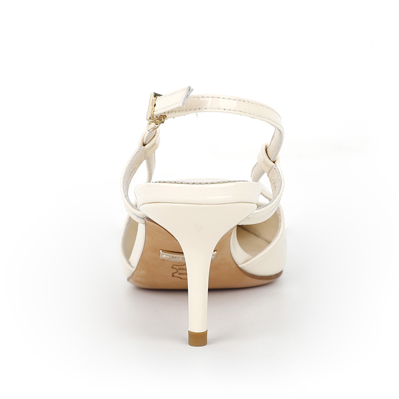 Stylish Alphabet-Embellished Pointed-Toe Backless Low Heels