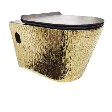 Black Ceramic Wall-Hung Square Shape Toilet Set