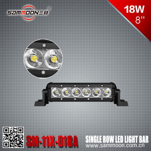 8 Inch 18W Single Row LED Light Bar