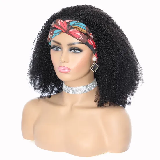 Wholesale 10a Grade Quality Headband Wigs For Black Women,virgin Brazilian Wig Afro Kinky Curly Human Hair Wigs With Headband