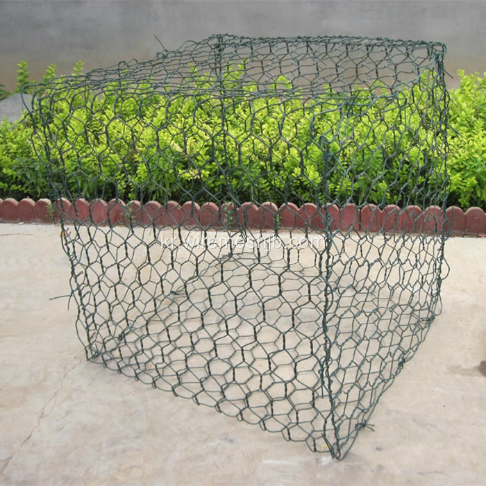 녹색 색상 육각 구멍 PVC 코팅 Gabion 상자