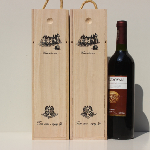 Factory Price Pine Paulownia Single Wooden Wine Box