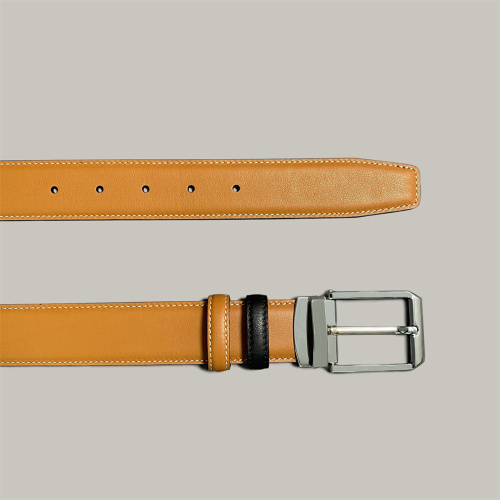 Khaki Genuine Leather Business Men's Belt