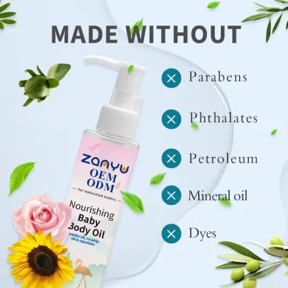 Organic Private Label Baby Body Oil - Moisturizing, Soothing & Nourishing Rosehip Oil for Baby Skin Care